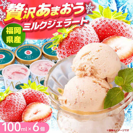 【4月以降発送】福岡産 あまおう ジェラート 100ml×6個 アイス スイーツ イチゴ 苺 いちご[ABET007]