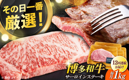【全12回定期便】【溢れる肉汁と濃厚な旨味】博多和牛サーロイン1kg（250g×4枚） 牛肉 肉 [ABBP053]