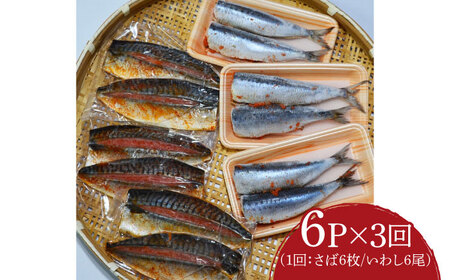 【全3回定期便】さば明太6枚・いわし明太6尾セット [ABCJ081] 