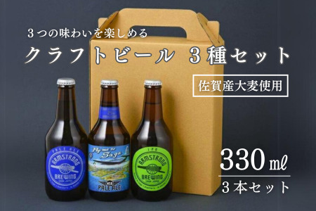 〈アームストロング〉クラフトビール3本セット 大麦 モルト ホップ：B130-031