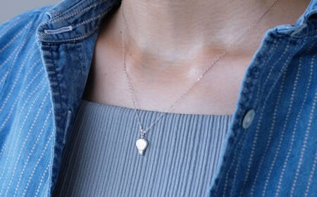 小粒で可愛い気球（バルーン）のシルバーペンダント：B270-006