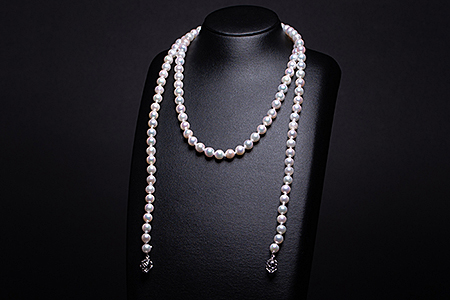 8-8.5アコヤ真珠バロックロングネックレス：C426-001