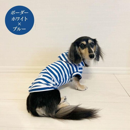 オーナー様とお揃いで着れるボーダーパーカー 佐賀県 佐賀市 犬用洋服 ドッグウェア ペット用品 高品質コットン 飼い主とおそろいアイテム ：B250-016