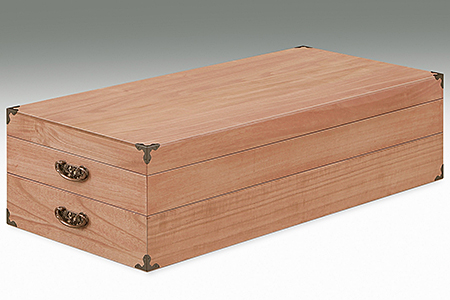 桐たんす 柿渋染め総桐着物収納ケース2段：B750-004