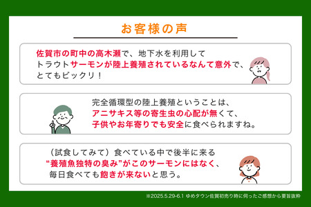 佐賀から未来へ！SAGAアクポニサーモン 300g SDGs トラウトサーモン アクアポニックス 国産 陸上養殖 SDGs：B150-059