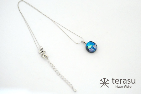 肥前びーどろネックレス(青・丸) 工芸品 伝統工芸品 副島硝子 ガラス アクセサリー ネックレス プレゼント ギフト 母の日 :B320-009