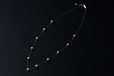 上品♪4.5mmアコヤ真珠のステーションネックレス 45cm ジュエリー アクセサリー ネックレス 真珠 パール 美穂野 佐賀市 ：C462-001