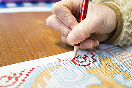 鍋島緞通【手織り】80×160cm 波流花:D172-001