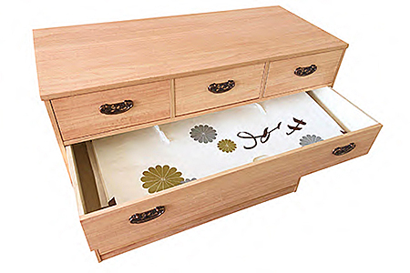 桐たんす 柿渋染め総桐タンス 4段:C167-004