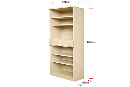 80書棚WH 無垢材を使用した書棚【諸富家具】:C132-010