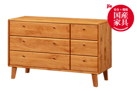 kumukumu120-3段チェスト　クリア色【諸富家具】：C378-001