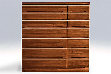 150HC無垢材使用チェスト蓮（BR）【諸富家具】：C285-004