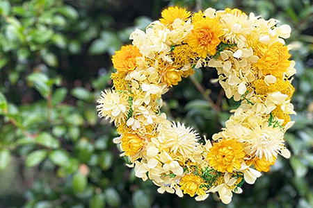 フラワーリース　イエロー：B180-038