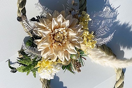 ドライフラワーしめ縄リース:B240-010