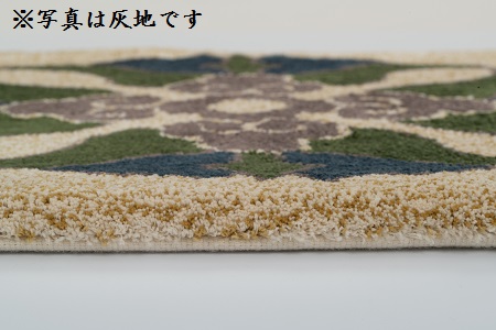 色をお選びいただけます　鍋島緞通[手刺繍]蟹牡丹中心柄 50×50cm：C106-008