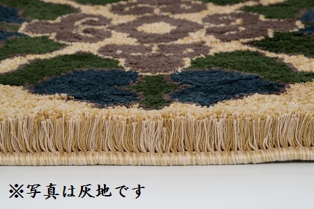 色をお選びいただけます　鍋島緞通[手織]蟹牡丹中心柄 35×35cm：C162-003