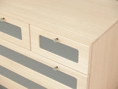 桐たんす クローゼット収納 窓付75幅3段 MKC-75:C116-004