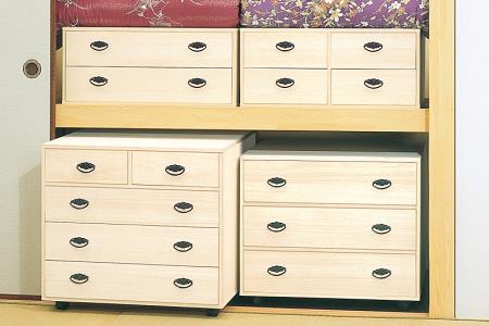 桐たんす 総桐押入収納布団台2杯引 75B:B850-004