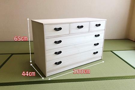 桐たんす 総桐衣裳チェスト HT-100幅4段C：C146-005