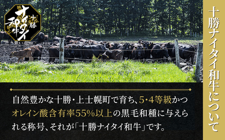 十勝ナイタイ和牛 モモ焼肉とハンバーグセット 計540g 北海道産 5・4等級黒毛和牛 オレイン酸含有率55%以上 冷凍ハンバーグ
