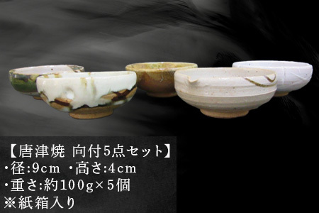 唐津焼 向付セット(朝鮮唐津/絵唐津/織部唐津/唐津焼〆/カイラギ釉の5点) 器 陶器 食器 小皿 おしゃれ かわいい おもてなし ギフト