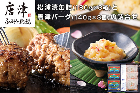 松浦漬小箱(180g×3箱)と唐津バーグ(140g×3個)の詰合せ 総菜 おかず ご飯のおとも ギフト