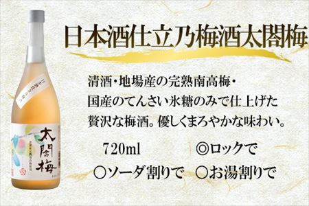 唐津地酒太閤 芳醇な辛口の特別純米酒と口当たり柔らかな梅酒 720ml各1本(計2本) 日本酒・梅酒芳醇セットA-4