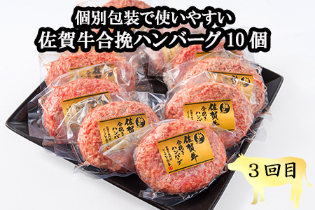 「定期便全3回」 佐賀牛 ステーキ250g×2・焼肉360g・ハンバーグ140g×10個 (合計2.26kg) 寄附翌月から発送 A5~A4等級 ギフト 贈り物