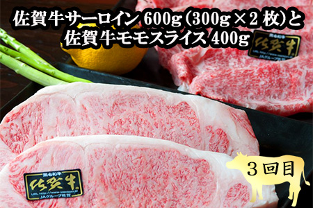 「定期便全3回」 佐賀牛 極-kiwami- 寄附翌月から発送 ステーキ各種(2.35kg) ももスライス(400g) A5～A4等級 ギフト 贈り物