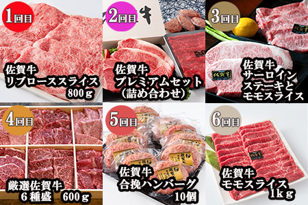 「定期便全6回」 佐賀牛 プレミアム定期便 寄附翌月から発送 A5～A4等級 ギフト 贈り物