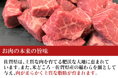 厳選佐賀牛 ヒレ・サイコロステーキ250g×2(合計500g) 希少部位ヒレ！不揃いだけど味は本物！