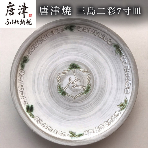 唐津焼 三島二彩7寸皿 食器 平皿 うつわ 器 おしゃれ ギフト
