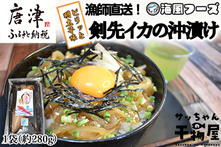 『先行予約』【令和8年7月上旬より順次発送】剣先イカの沖漬け(1袋280g) ピリッと明太子味 いか 漁師飯 肴 おつまみ ご飯のお供 ギフト