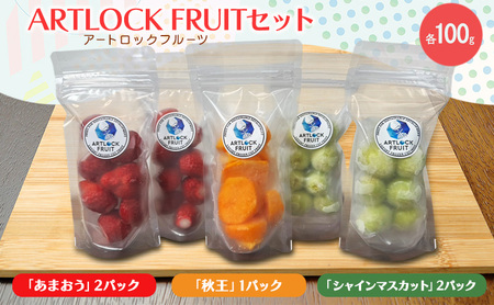 フルーツセット 九州産 ARTLOCK FRUIT（アートロックフルーツ） セット/「あまおう」2パック「秋王」1パック「シャインマスカット」2パック 国産冷凍フルーツ あまおう いちご イチゴ 柿 かき マスカット 果物 くだもの 冷凍 ※配送不可:離島