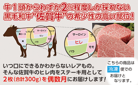 【定期便6回】佐賀牛 ヒレステーキ 300g×6回 偶数月発送 年6回 黒毛和牛 _g-9