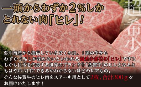 【定期便6回】佐賀牛 ヒレステーキ 300g×6回 偶数月発送 年6回 黒毛和牛 _g-9