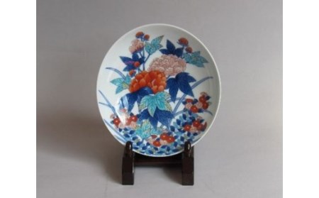 【伊万里焼】色絵芙蓉手文五寸高台皿 028-H611