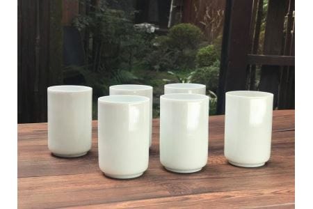【伊万里焼】白磁 薄造り卵殻手 コップ揃６個 056-H686