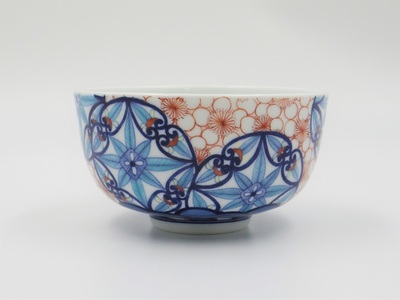 【伊万里焼】「色鍋島梅詰丸紋小丼」色鍋島・伊万里・鍋島・磁器・市川光山窯 022-H996