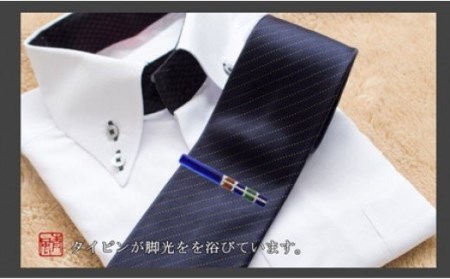 伊万里焼市松タイピン（瑠璃釉又は黒釉） 029-H513