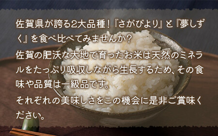 「令和5年産」さがびより 夢しずく 食べ比べセット10kg B607