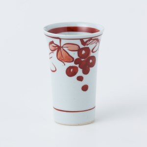 【伊万里焼】伊万里陶苑 朱ぶどう柄フリーカップ 070-H965
