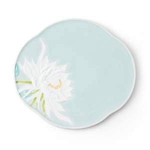 【伊万里焼】モイスト 色絵月下美人 木瓜プレート 028-H1187