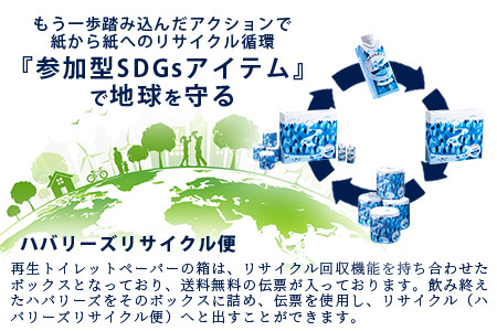 HAVARY’S(ハバリーズ)紙パックナチュラルウォーター【セット販売】330ml×12本&再生トイレットペーパー12ロール入りリサイクルBOX C-113
