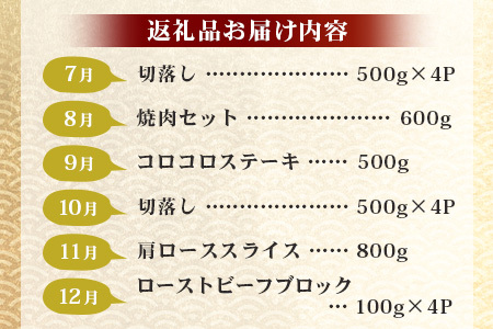 【定期便12回】佐賀牛 バラエティ 定期便 肩ロース モモ 切落し サイコロステーキ 焼肉 ローストビーフ V-48
