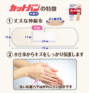 救急絆創膏 カットバン伸縮布（Mサイズ34枚）10セット B-788