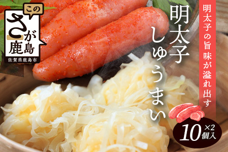 逸品｜明太しゅうまい10個入×2P｜贅沢な明太子の旨みたっぷり！｜本格シュウマイ｜冷凍配送・簡単調理｜佐賀県鹿島市｜送料無料　A-198