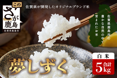 【鹿島市産】＼生産者直送／ 夢しずく 白米5kg　夢しずく 佐賀県産夢しずく 佐賀県鹿島市 お米 米 精米 玄米 ふるさと納税 お米 ご家庭用米 主食ギフト 美味しいお米 お取り寄せ 贈答用米 食卓応援　C-151