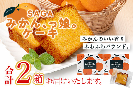 SAGAみかん、っ娘。ケーキ 2箱（合計8個入り）A-219 スイーツ ケーキ 焼き菓子 焼菓子 みかん ミカン 蜜柑 みかんケーキ ミカンケーキ お土産 ご当地スイーツ プレゼント ギフト おみやげ