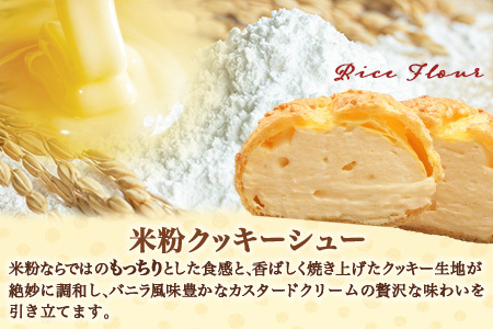  お米のシュークリーム詰め合わせ（プレーン３個・チョコ２個） AA-41
